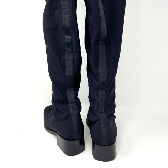 Vintage Stuart Weitzman Microstretch Fabric  Over The Knee Pull On Boots Size 7 - Picture 4 of 16